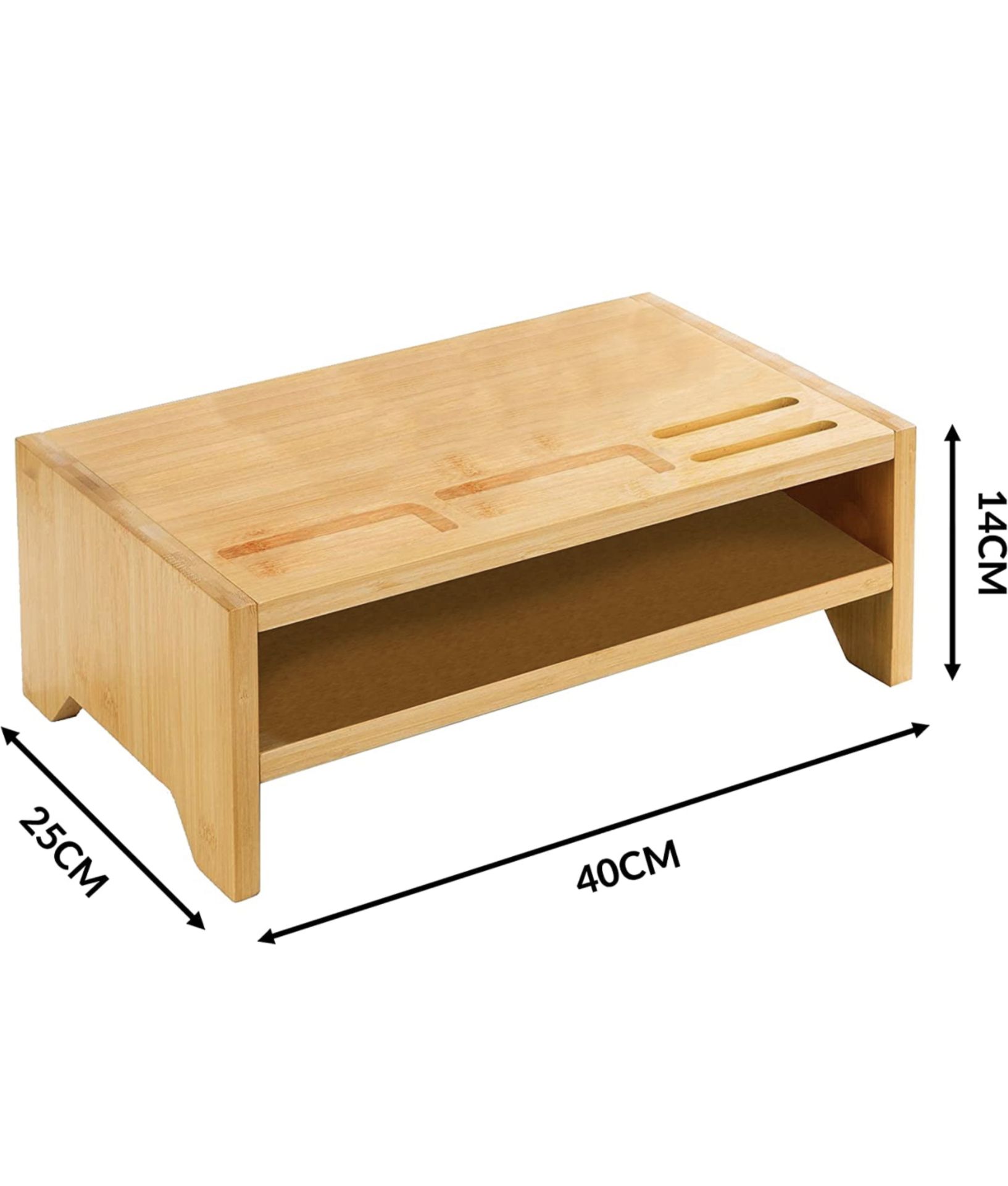 10 x Bamboo Monitor Stand | Eco-Friendly Monitor Stand Riser | Durable Desk Shelf RRP £19.99 each