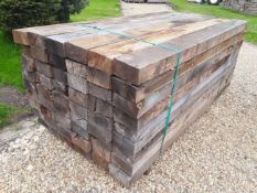 10 x Hardwood Timber Air Dried Sawn Rustic English Oak Sleepers