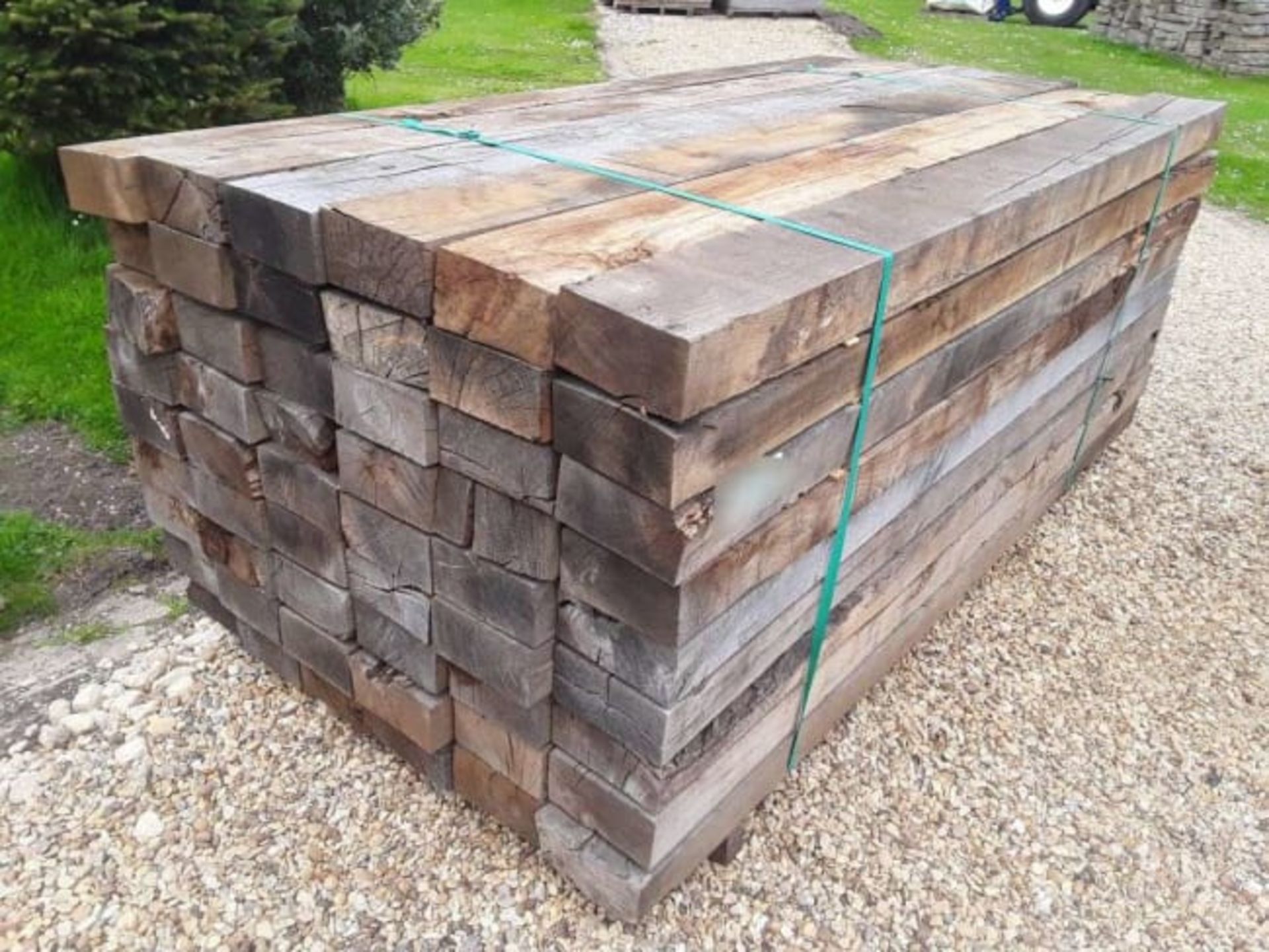 10 x Hardwood Timber Air Dried Sawn Rustic English Oak Sleepers