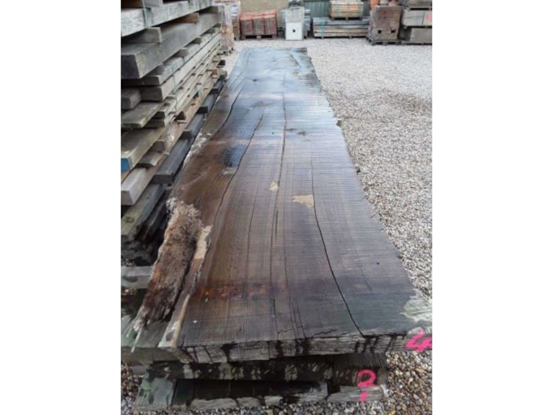 Hardwood Air Dried Sawn English Chestnut Waney Edge/ Live Edge Slab/ Table Top - Image 3 of 3