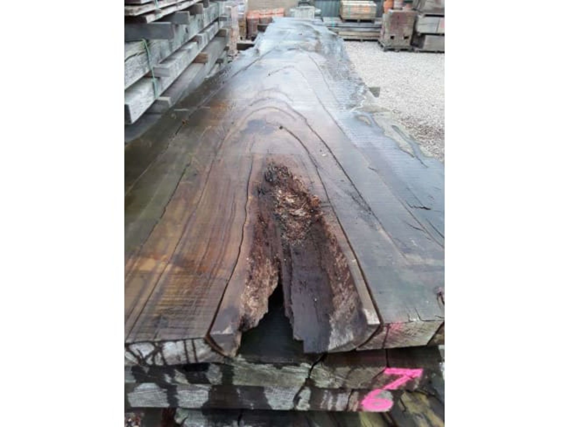 Hardwood Air Dried Sawn English Chestnut Waney Edge/ Live Edge Slab/ Table Top - Image 2 of 3