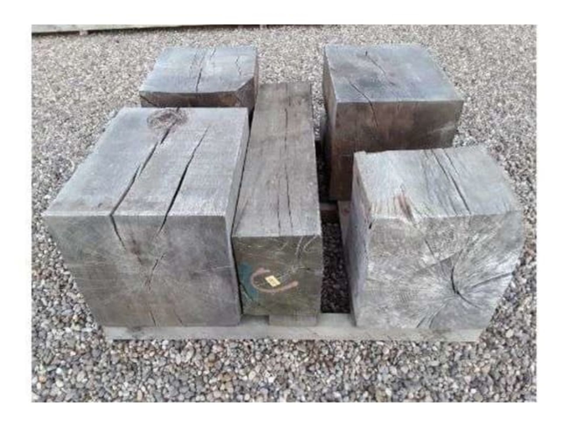 5 x Job Lot Hardwood Timber Dry English Oak Block / Beam Offcuts - Image 2 of 3