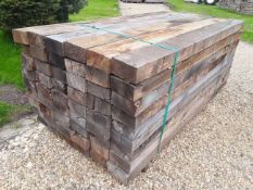 5 x Hardwood Timber Air Dried Sawn Rustic English Oak Sleepers