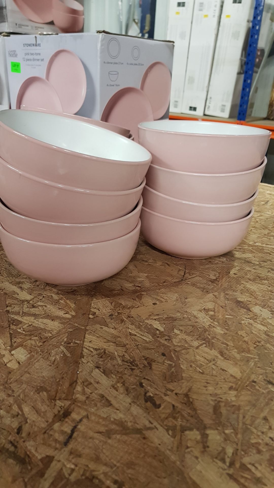 Description: (57/10D) Lot RRP £60 3x Stoneware Pink Two Tone 12 Piece Dinner Set RRP £20 Each Lot - Image 10 of 13