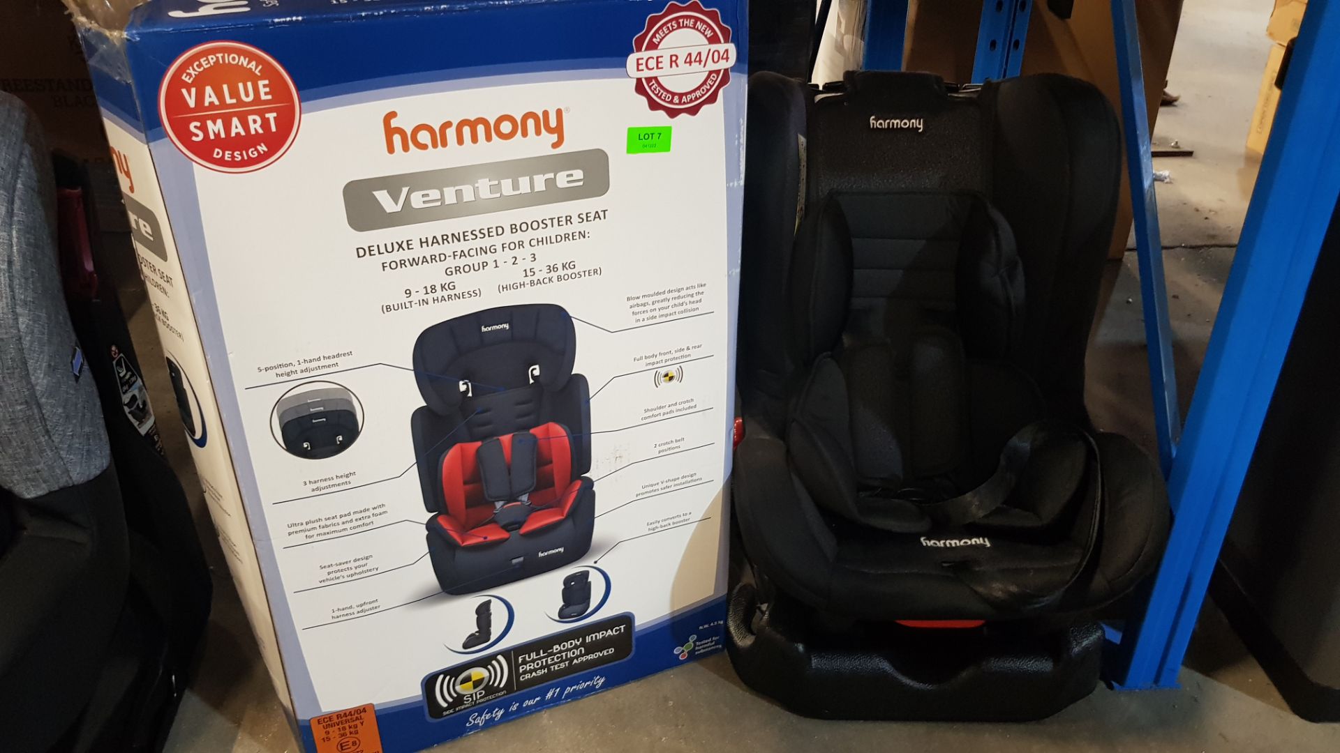 Description: (7/6J) 2x Harmony Car Seats To Include 1x Venture Deluxe Harnessed Booster Seat Forward - Image 5 of 9