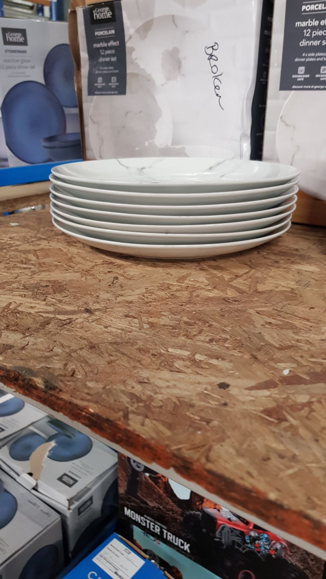 Description: (56/10D) Lot RRP £88 4x Porcelain Marble Effect 12 Piece Dinner Set RRP £22 Each Lot - Image 10 of 21