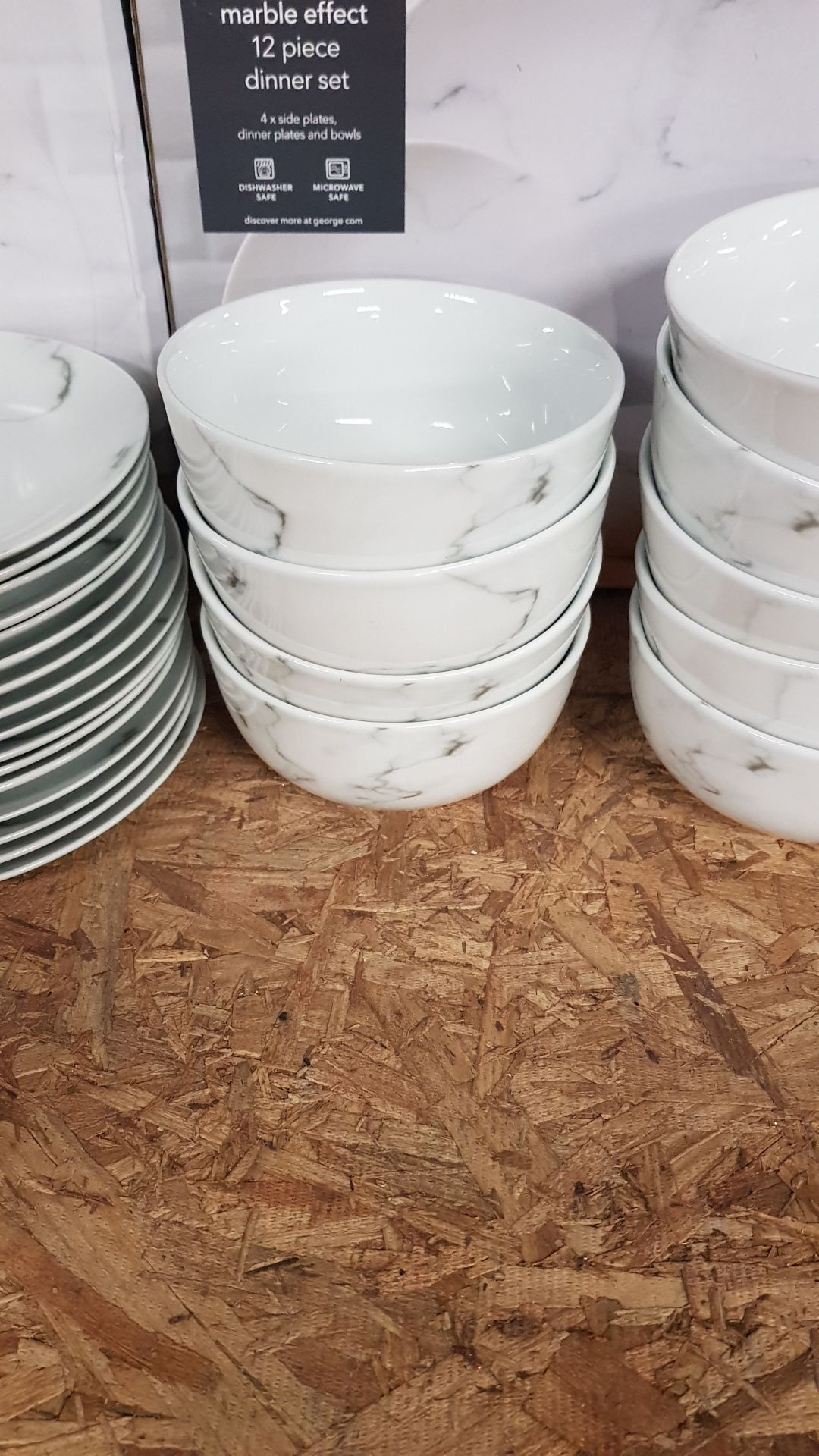 Description: (56/10D) Lot RRP £88 4x Porcelain Marble Effect 12 Piece Dinner Set RRP £22 Each Lot - Image 6 of 21