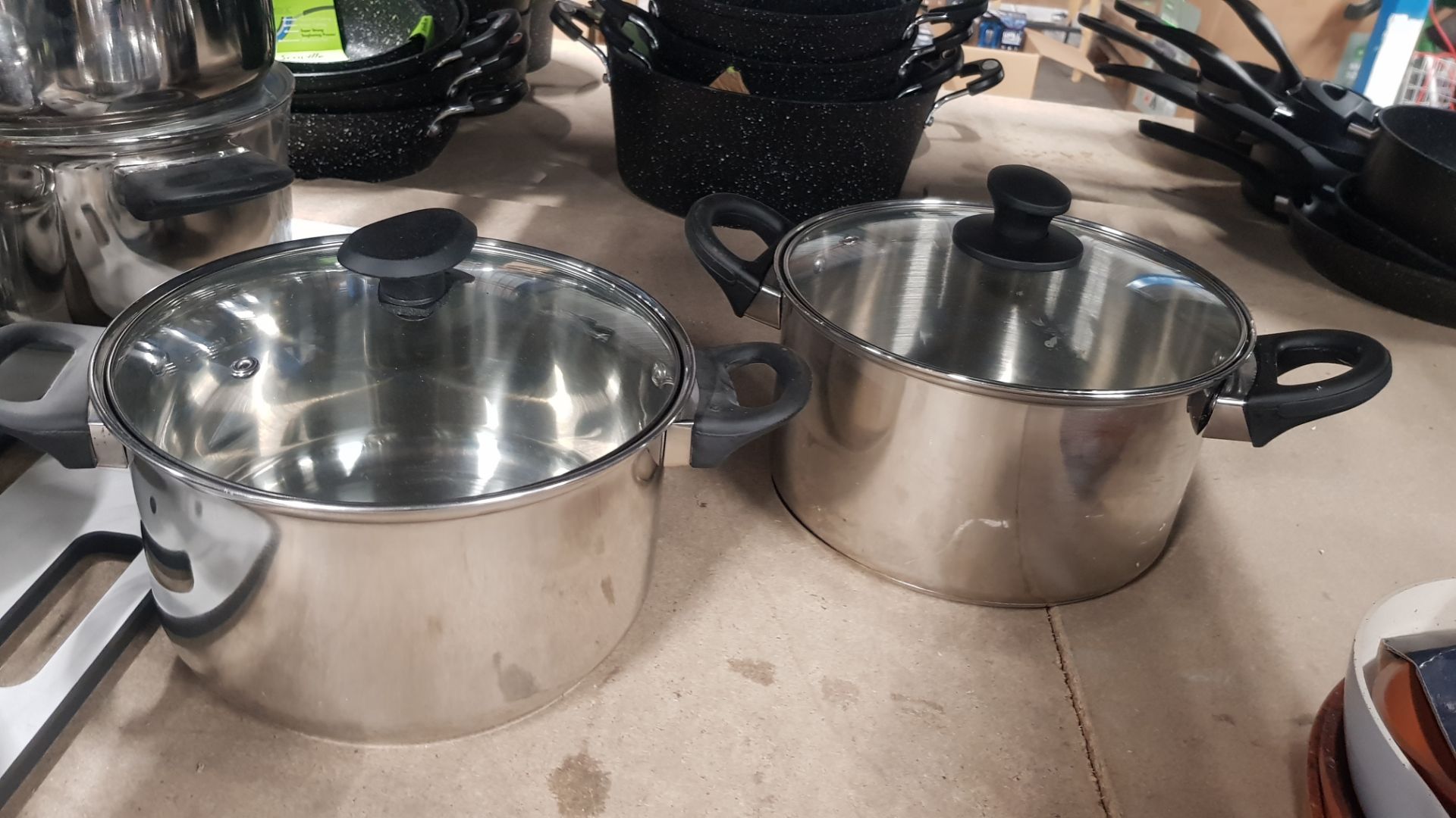 Description: (161/5D) 11x Stainless Steel Cookware Items 4x 22cm Stockpot With 3x Lid 3x 18cm - Image 5 of 6