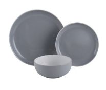 Description: (55/10D) Lot RRP £80 4x Stoneware Grey Two-Tone 12 Piece Dinner Set RRP £20 Each Lot