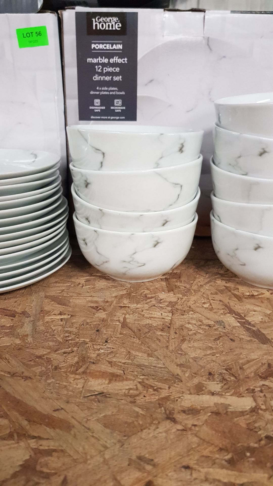 Description: (56/10D) Lot RRP £88 4x Porcelain Marble Effect 12 Piece Dinner Set RRP £22 Each Lot - Image 12 of 21