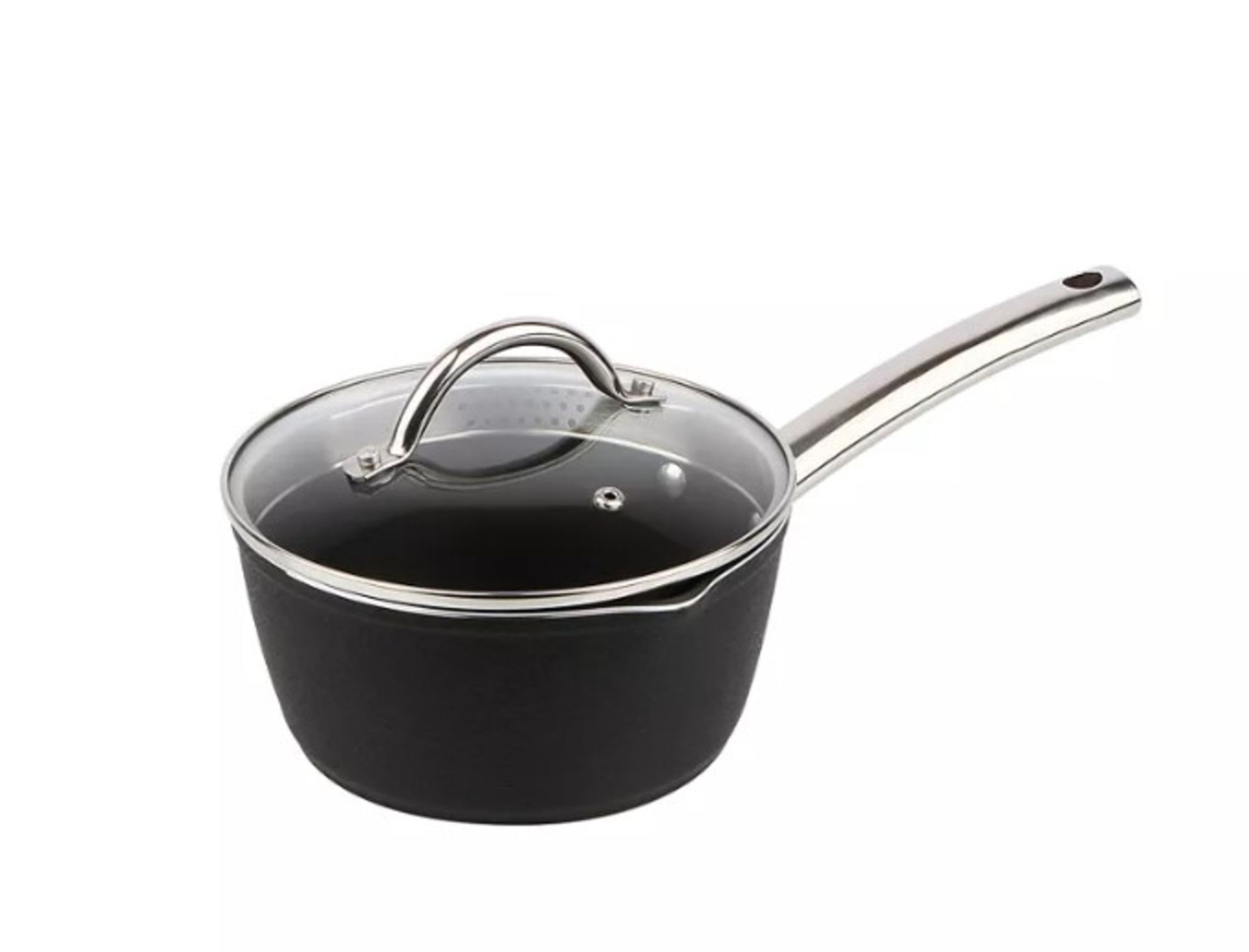 Description: (41/6K) 5x Forged Aluminium Non Stick Pan Cookware Items 3x 20cm Saucepan With Lid 2x