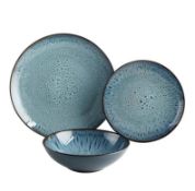 Description: (47/10C) Lot RRP £102 3x Stoneware Reactive Glaze 3 Piece Dinner Set Blue RRP £34