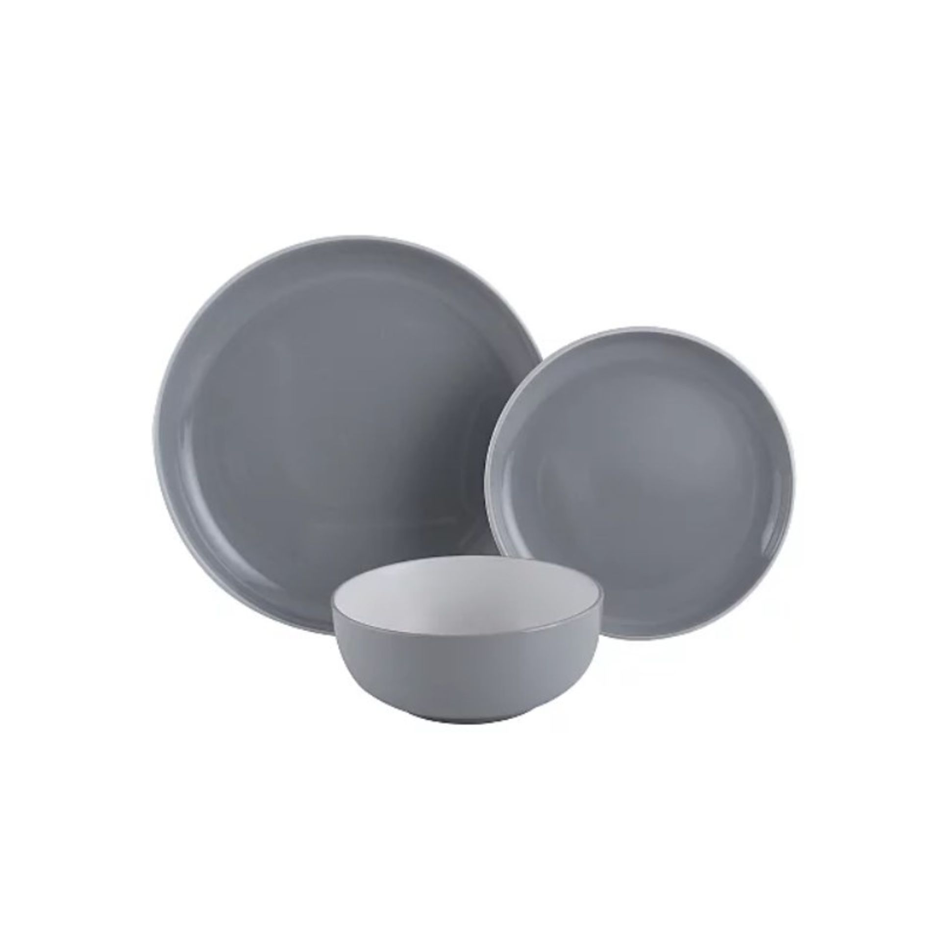 Description: (62/10D) Lot RRP £60 3x Stoneware Grey Two-Tone 12 Piece Dinner Set RRP £20 Each Lot