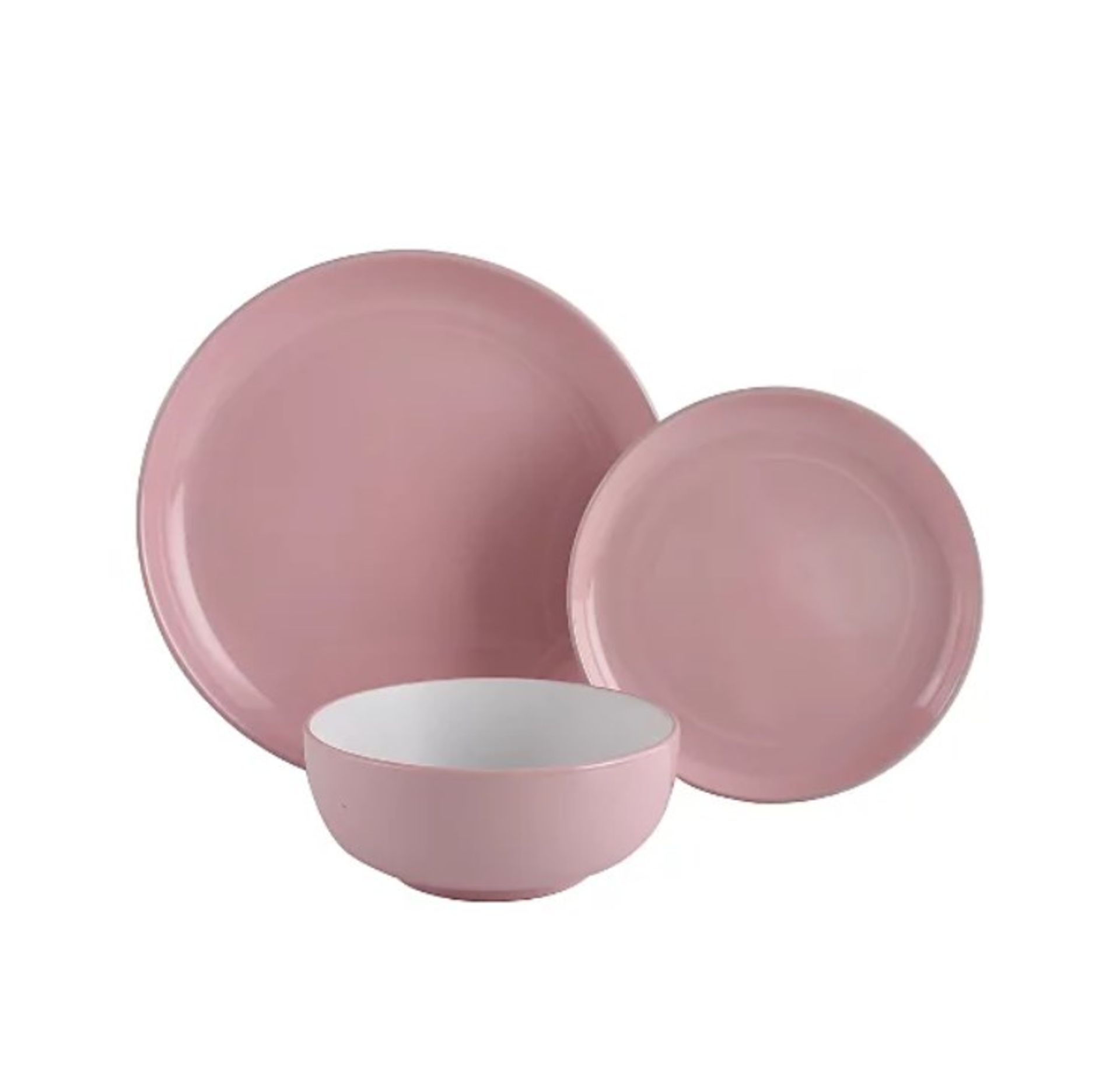 Description: (57/10D) Lot RRP £60 3x Stoneware Pink Two Tone 12 Piece Dinner Set RRP £20 Each Lot