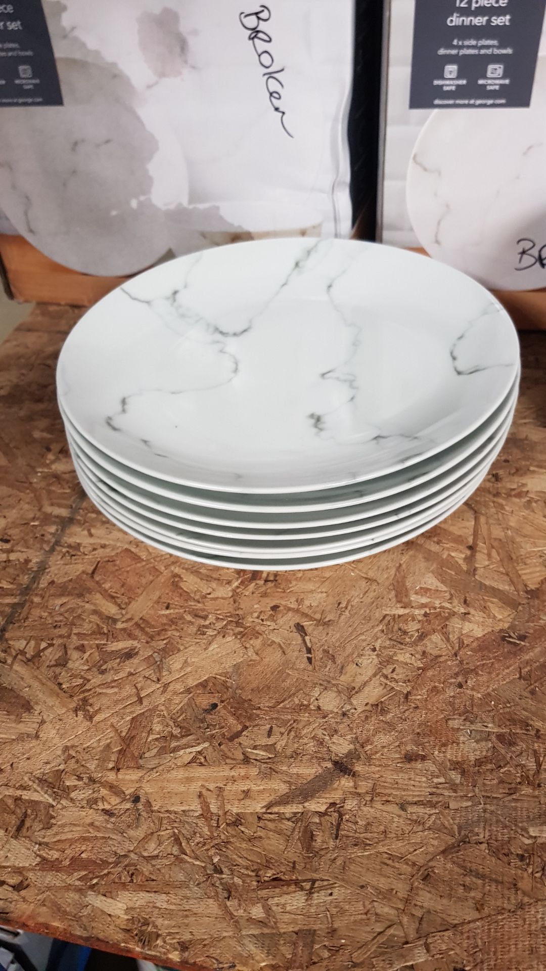 Description: (56/10D) Lot RRP £88 4x Porcelain Marble Effect 12 Piece Dinner Set RRP £22 Each Lot - Image 4 of 21