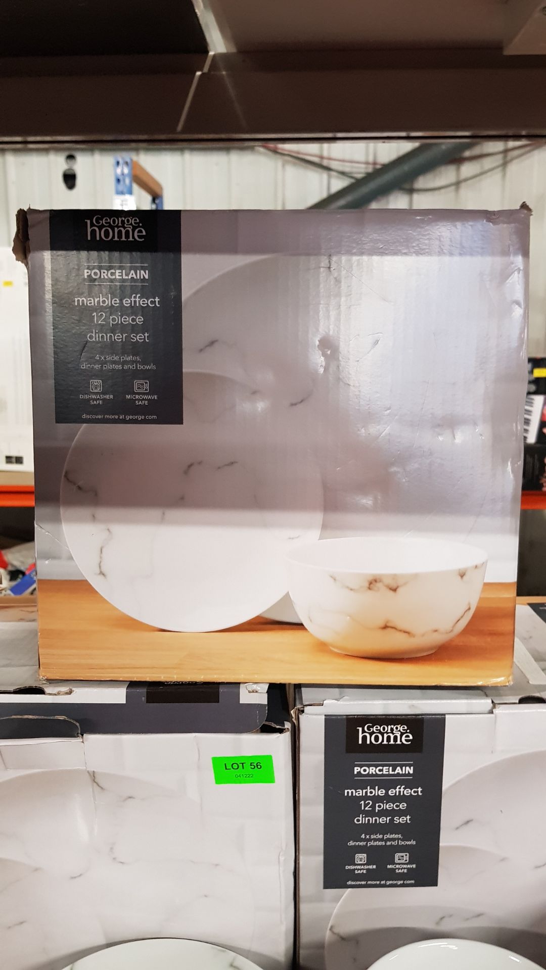 Description: (56/10D) Lot RRP £88 4x Porcelain Marble Effect 12 Piece Dinner Set RRP £22 Each Lot - Image 3 of 21