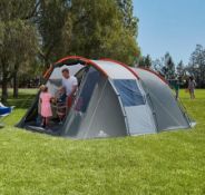 Description: (130/6L) RRP £120 Ozark Trail Orange And Grey 6 Person Tunnel Tent Assembled