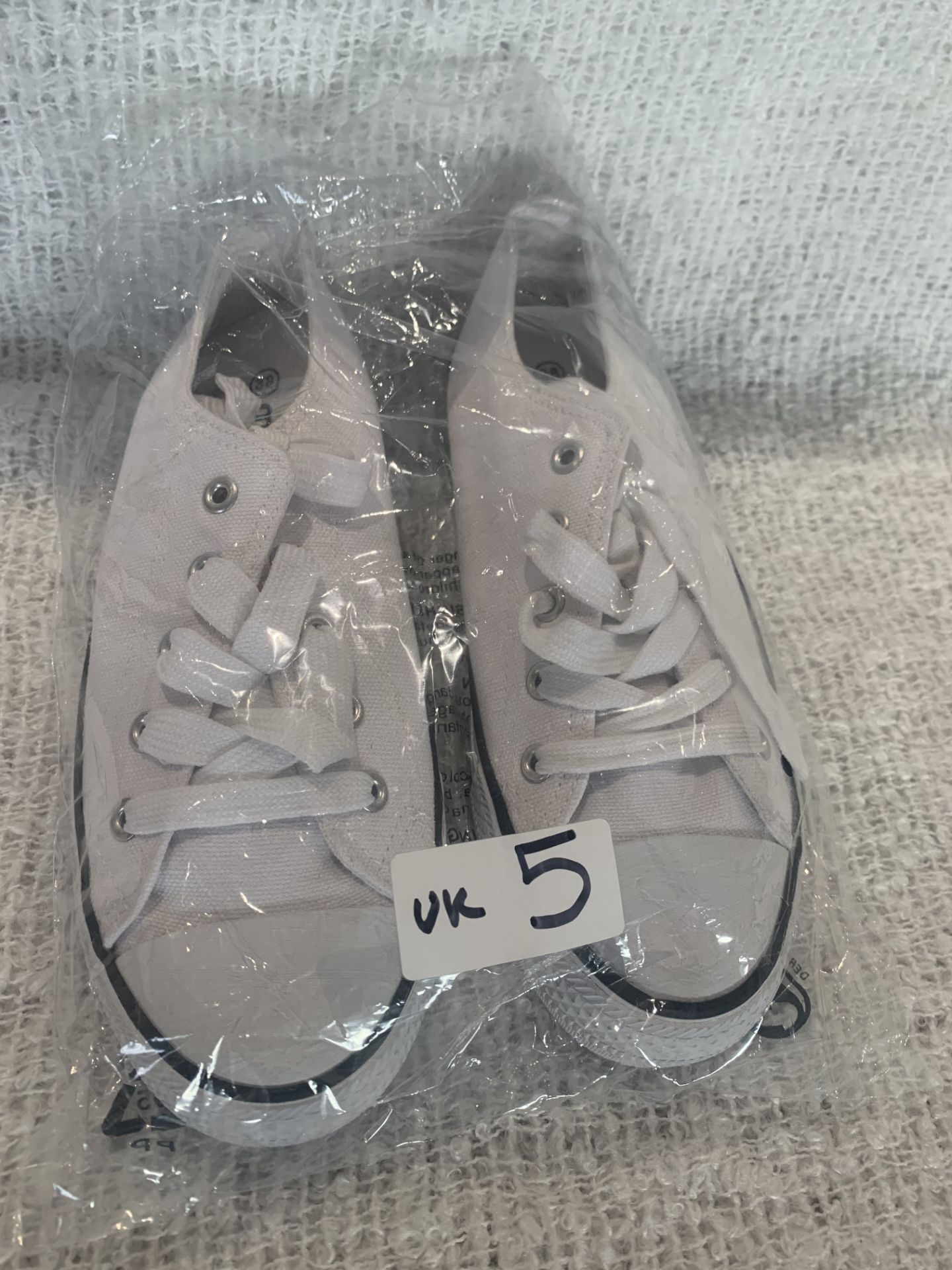 Brand New Mojo White Canvas Trainers, UK Women's 5