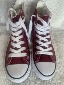 Brand New Unbranded Canvas High top Trainers UK 5 in Burgundy