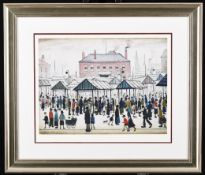 L.S. Lowry Limited Edition "MARKET SCENE, NORTHERN TOWN, 1939"