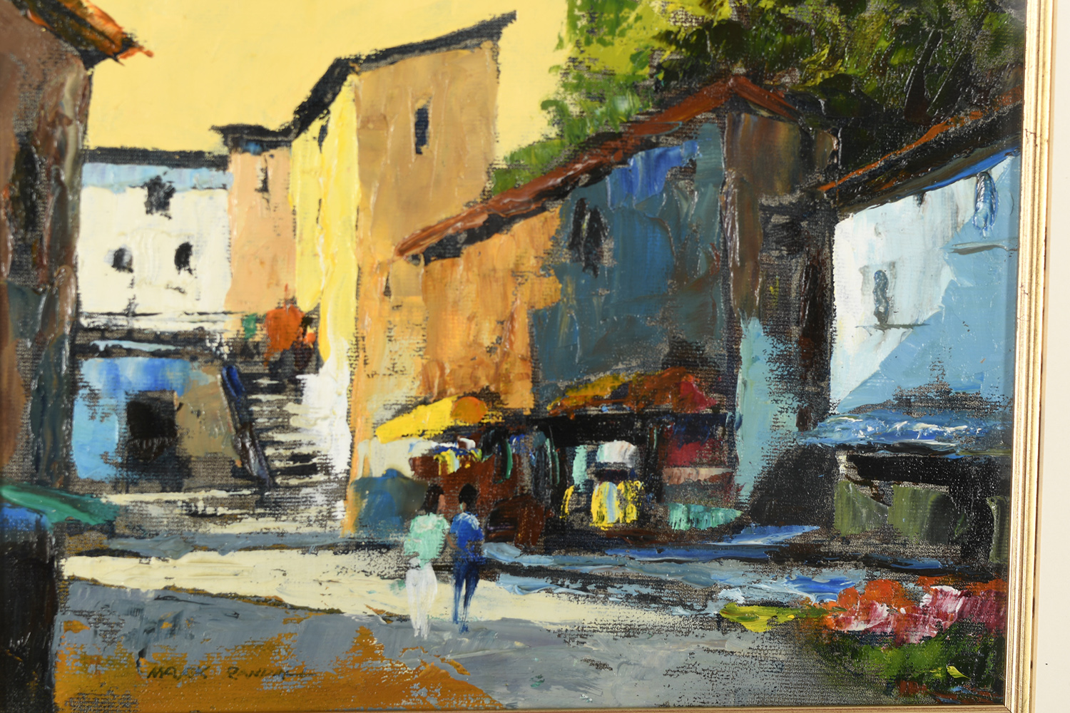 Mark Randall original Oil painting. ""Village Shadows - Tuscany"" - Image 4 of 7