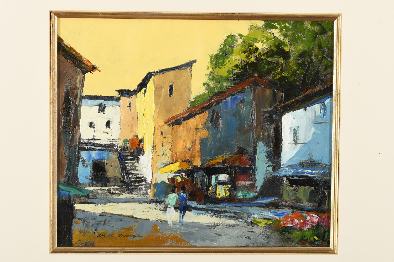 Mark Randall original Oil painting. ""Village Shadows - Tuscany"" - Image 2 of 7