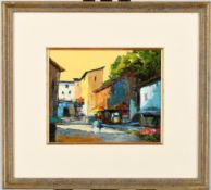 Mark Randall original Oil painting. ""Village Shadows - Tuscany""