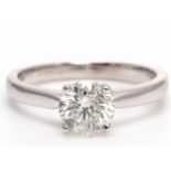 18ct White Gold Single Stone Diamond Ring 1.05