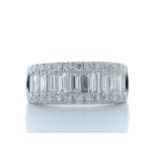 18ct White Gold Channel Set Semi Eternity Diamond Ring 2.34