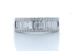 18ct White Gold Channel Set Semi Eternity Diamond Ring 1.07