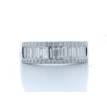 18ct White Gold Channel Set Semi Eternity Diamond Ring 1.07