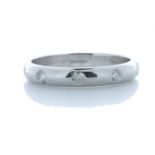 18ct White Gold Rub Over Set Wedding Band Ring 0.25