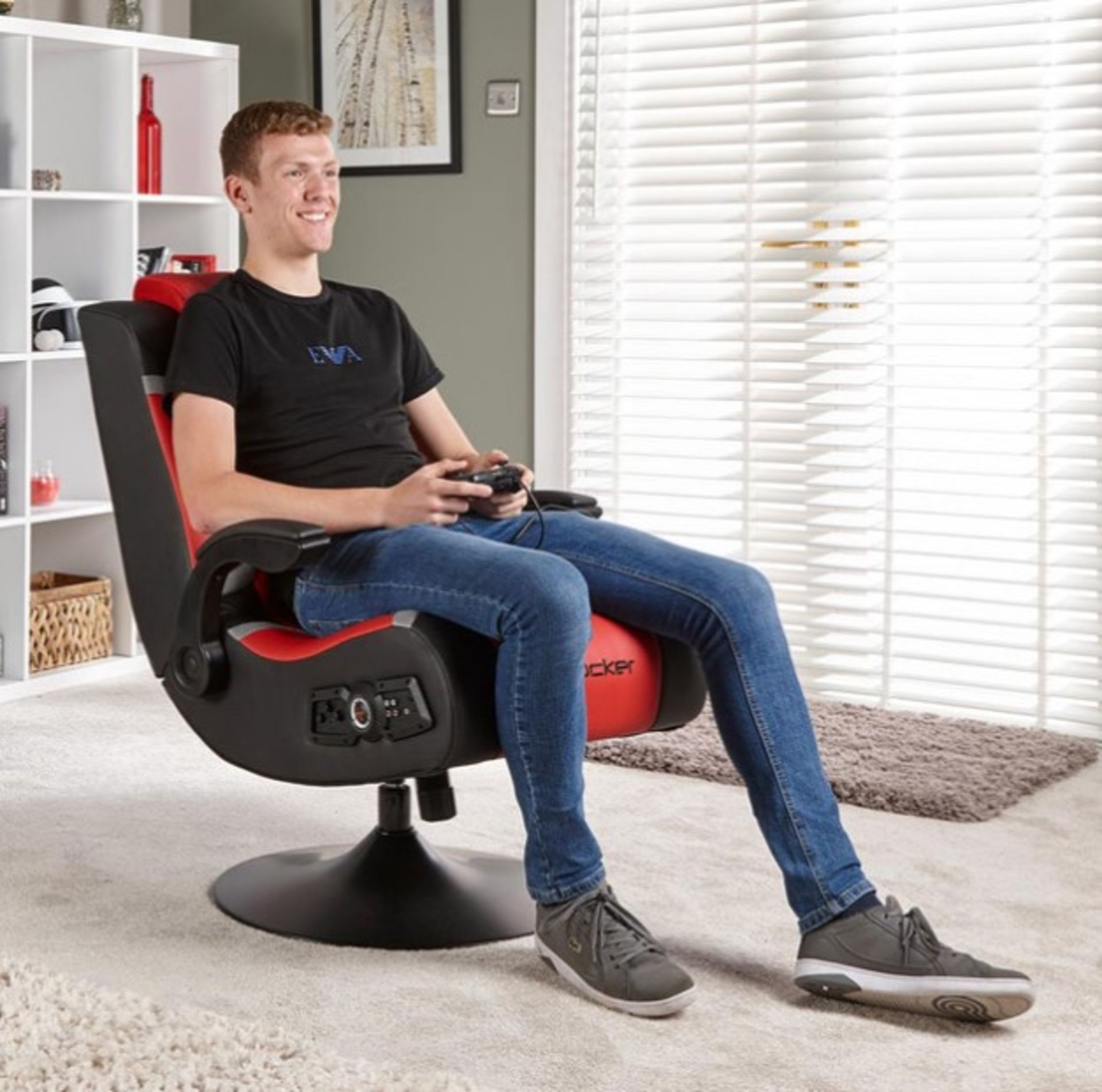 Title: (25/R3) RRP £169X Rocker Vision 2.1 Gaming Chair (Red/Black/Grey)(H94x L91x W62cm)2.1 - Image 2 of 22