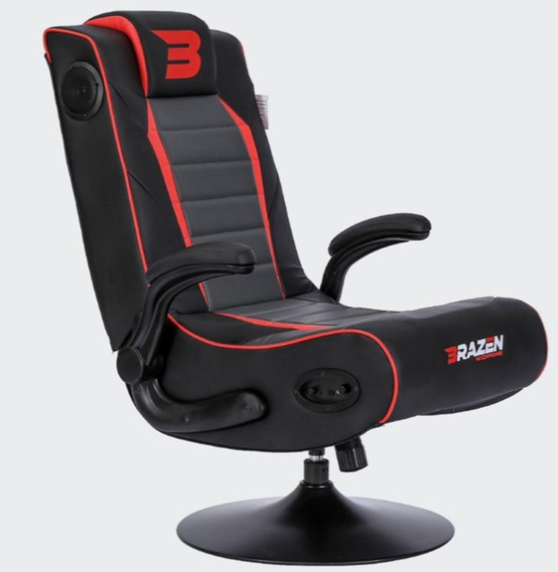 Title: (7/P) RRP £275Brazen Serpent 2.1 Bluetooth Surround Sound Gaming Chair (Black/Grey/Red) - Image 2 of 15