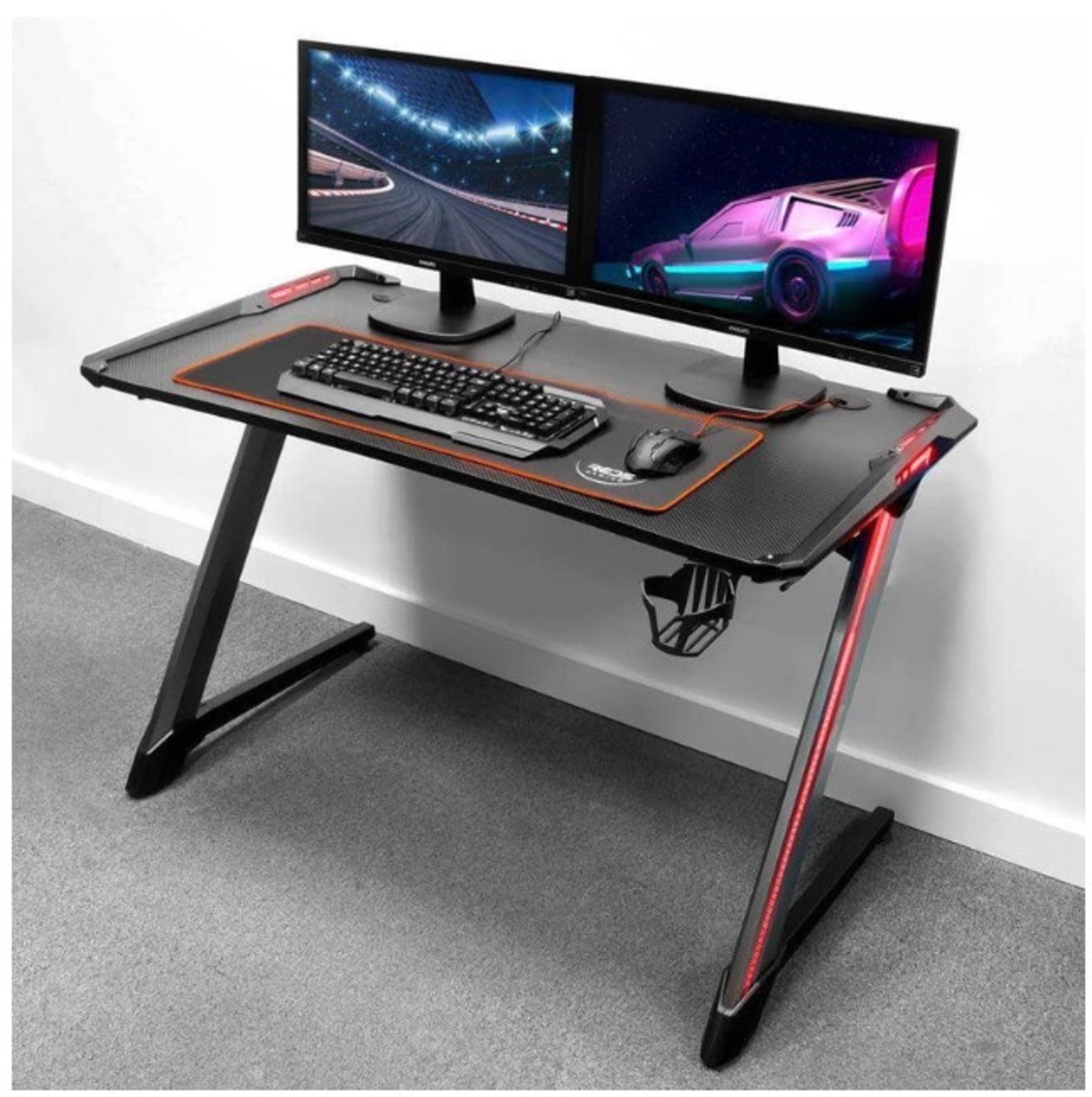 Title: (37/P) RR{P £129Red5 Gaming TableCarbon Fibre Textured TabletopRGB LED