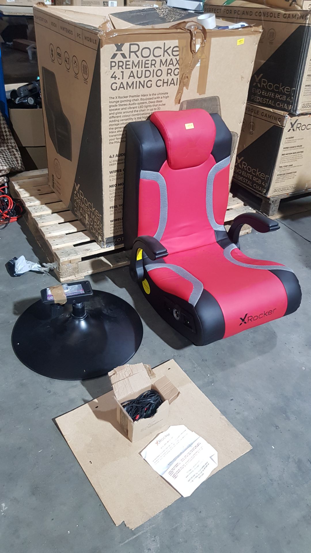 Title: (25/R3) RRP £169X Rocker Vision 2.1 Gaming Chair (Red/Black/Grey)(H94x L91x W62cm)2.1 - Image 9 of 22