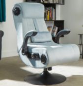 Title: (17/P) RRP £290X Rocker Deluxe Silver 4.1 Vibration Media Chair(H104x D87x W63cm)Lot