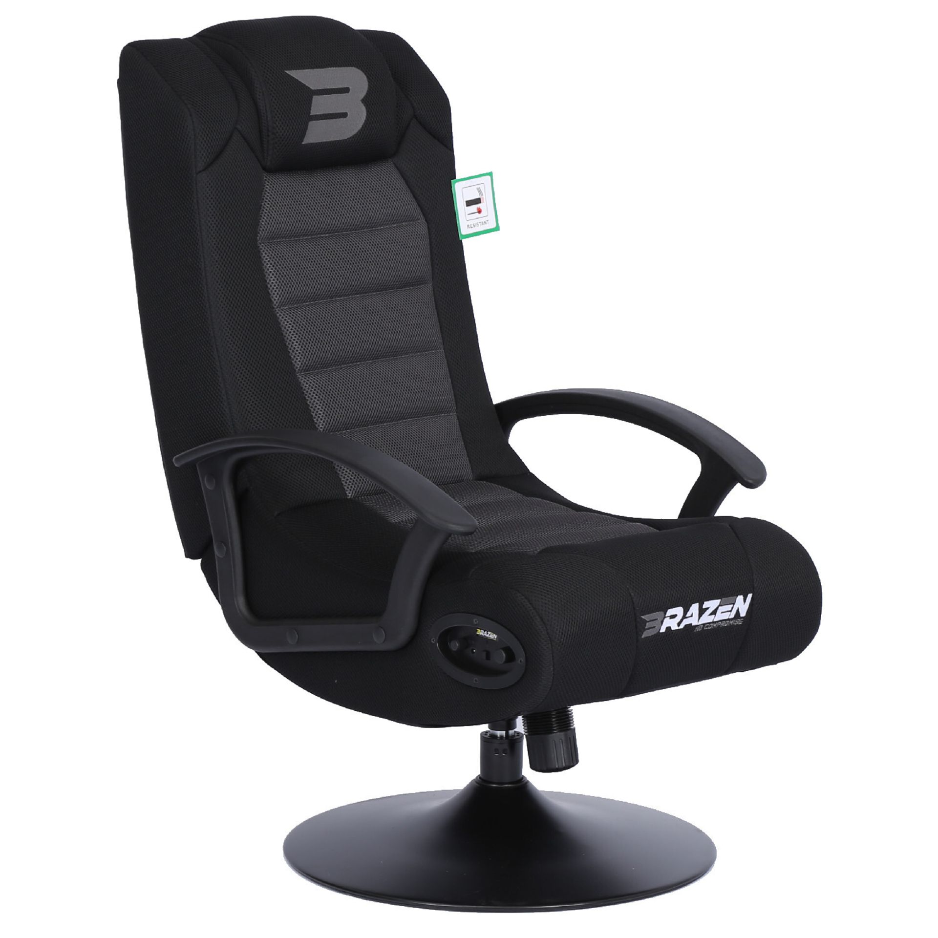 Title: (13/P) RRP £190Brazen Stag 2.1 Bluetooth Surround Sound Gaming Chair (Black/Grey)(H92x