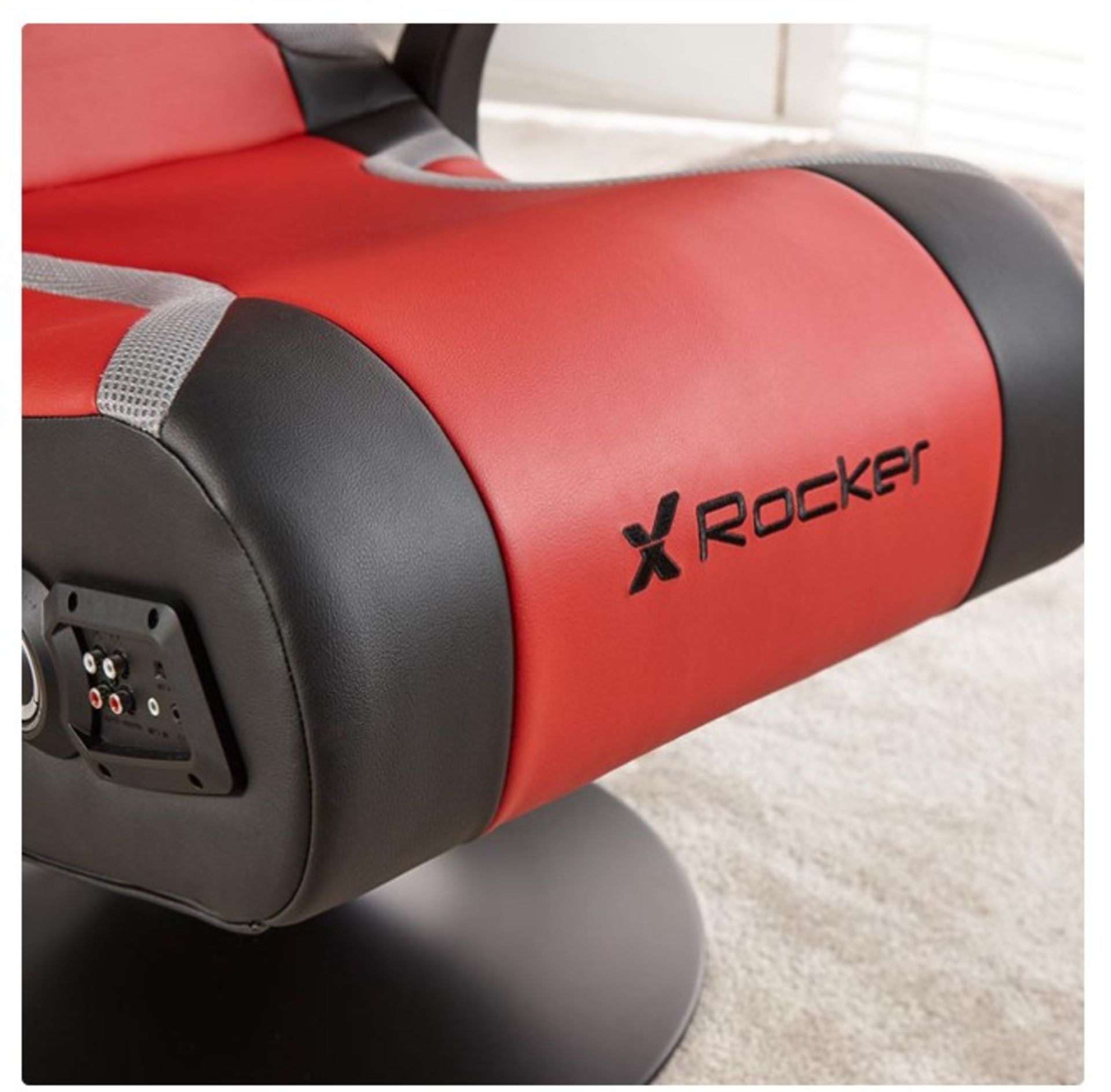 Title: (28/R3) RRP £169X Rocker Vision 2.1 Gaming Chair (Red/Black/Grey)2.1 Surround - Image 5 of 17