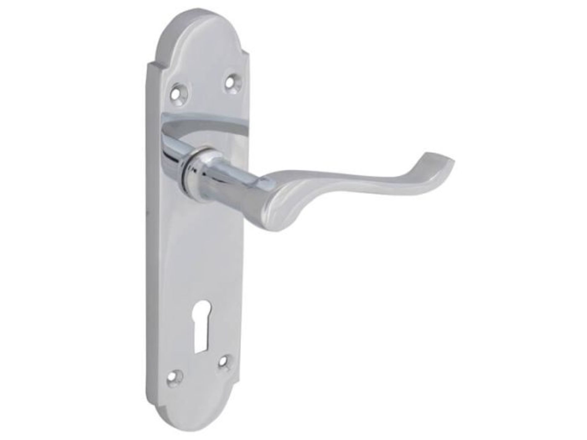 4 Sets Forge Gable Chrome Lever Lock Handles on Backplate FGEHLOCGABCH RRP £14.99 per set - Image 2 of 2