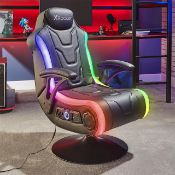 (257/7F) RRP £299. X Rocker Monsoon 4.1 Audio RGB Pedestal Gaming Chair. Measures Approx H105x W6...