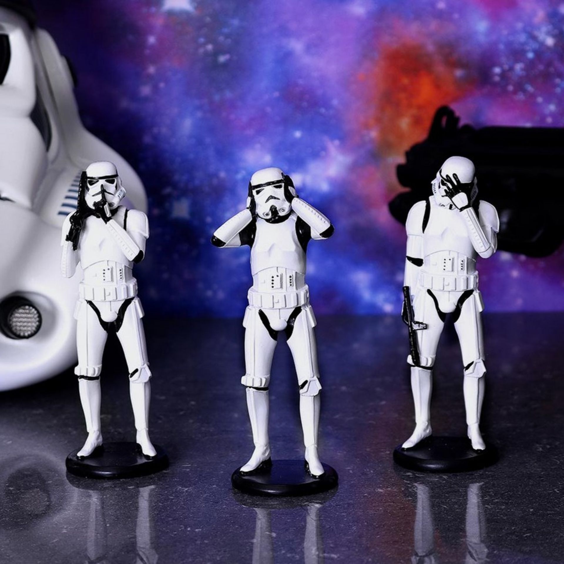 (25/R9) Lot RRP £120. 4x Three Wise Stormtroopers 5 Inch Standing Figures RRP £30 Each. (All Unit...