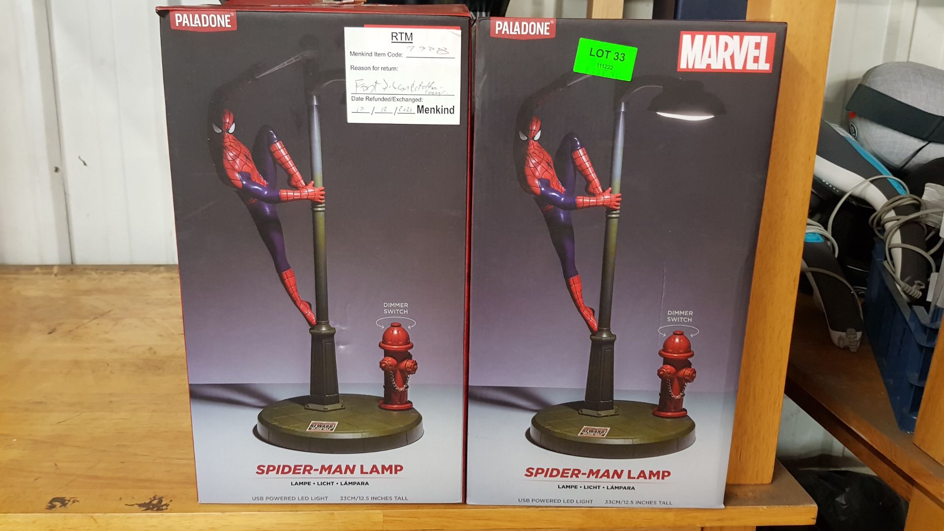 (33/R9) Lot RRP £118. 2x Marvel Spiderman Figurine Desk Lamp RRP £59 Each. (All Units Have Return... - Image 4 of 5
