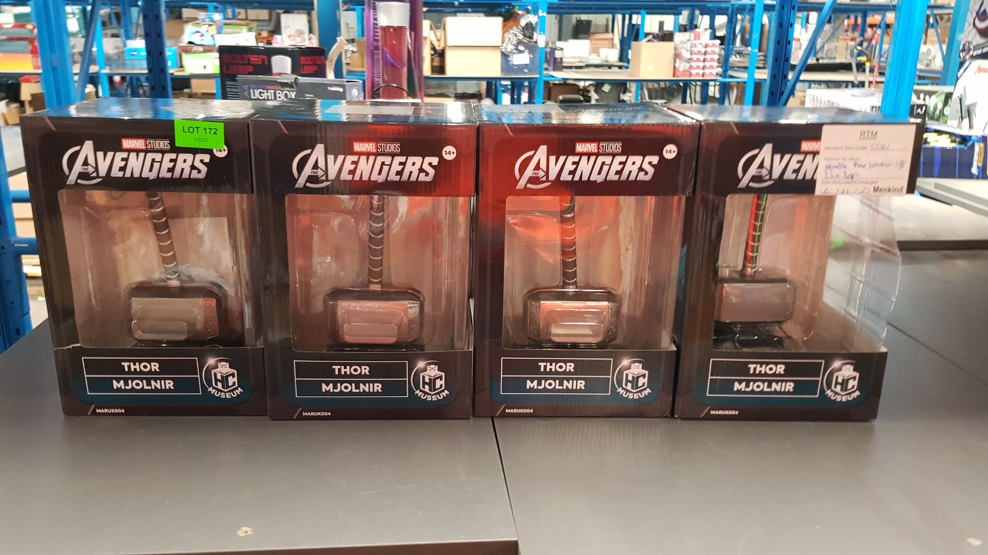 (172/7B) Lot RRP £140. 4x Marvel Avengers Thor Mjolnir Hammer Replica RRP £35 Each. (All Units Ha... - Image 5 of 9