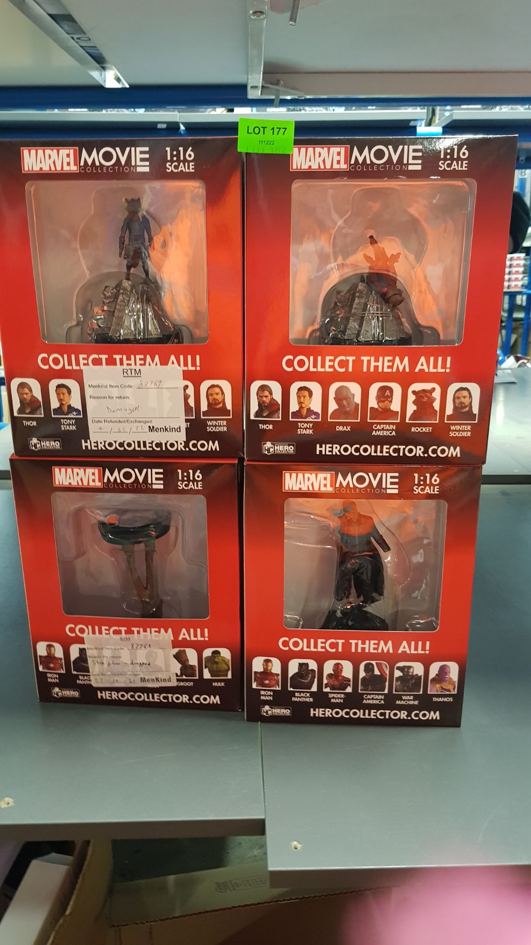 (177/7B) Lot RRP £100. 4x Marvel Movie Collection 1:16 Scale Figures RRP £25 Each. (2x Rocket, 1x... - Image 4 of 8