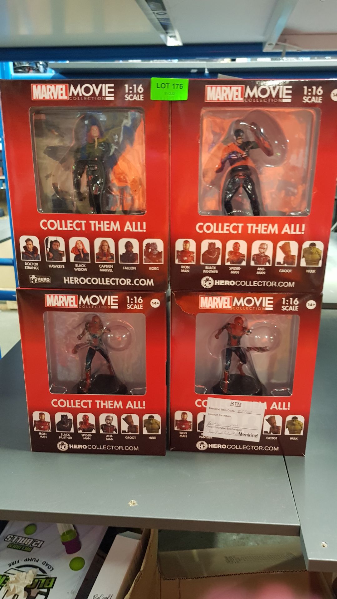 (176/7B) Lot RRP £100. 4x Marvel Movie Collection 1:16 Scale Figures RRP £25 Each. (1x Captain Am... - Image 5 of 9