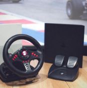 (271/7E) RRP £80. Numskull Racing Wheel And Pedals. (Compatible With Xbox, PC, PS4 & Switch). (Un...
