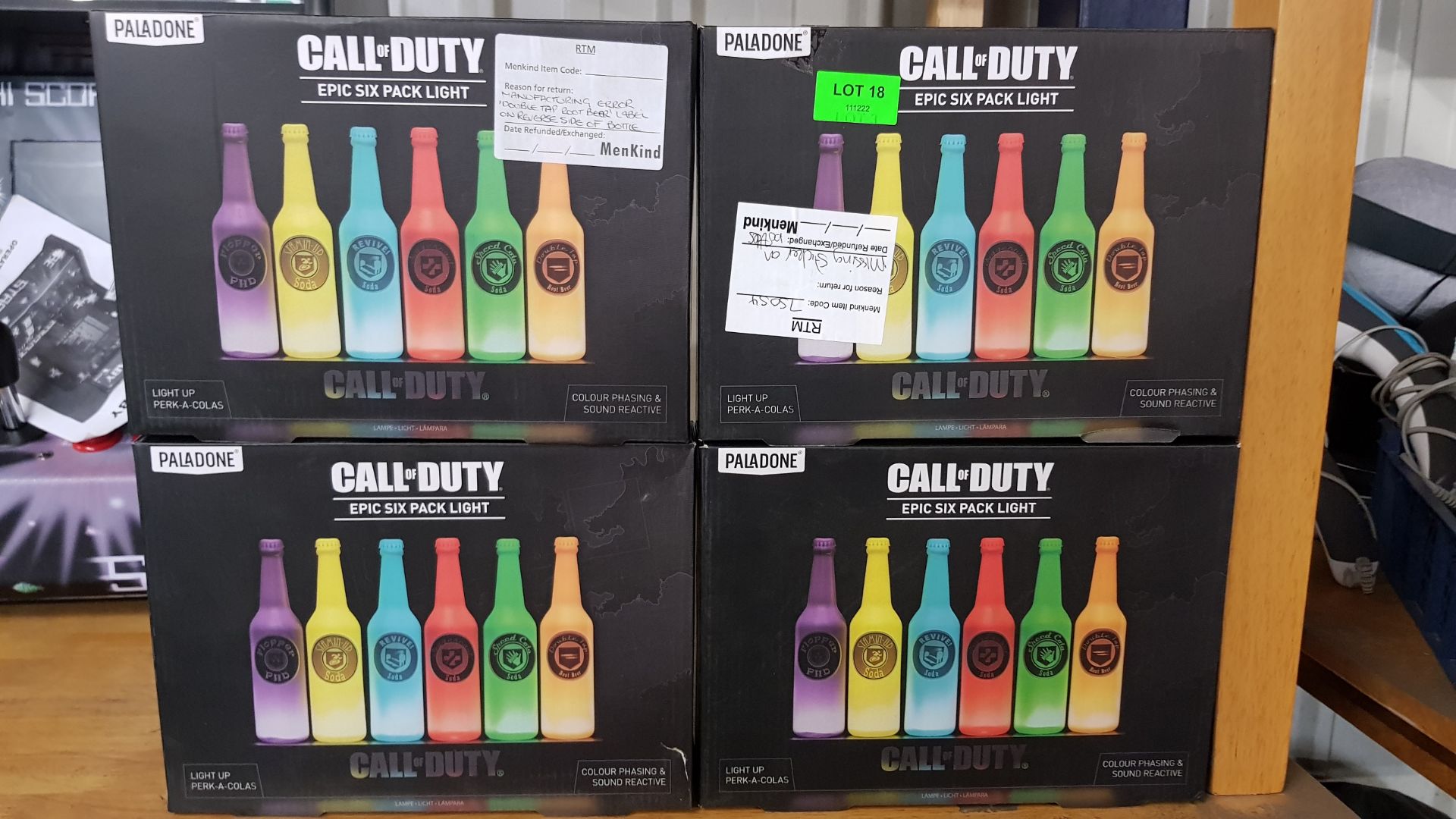 (18/R9) Lot RRP £120. 4x Call Of Duty Perk A Cola Six Pack Desk Light RRP £30 Each. (All Units Ha... - Image 5 of 6