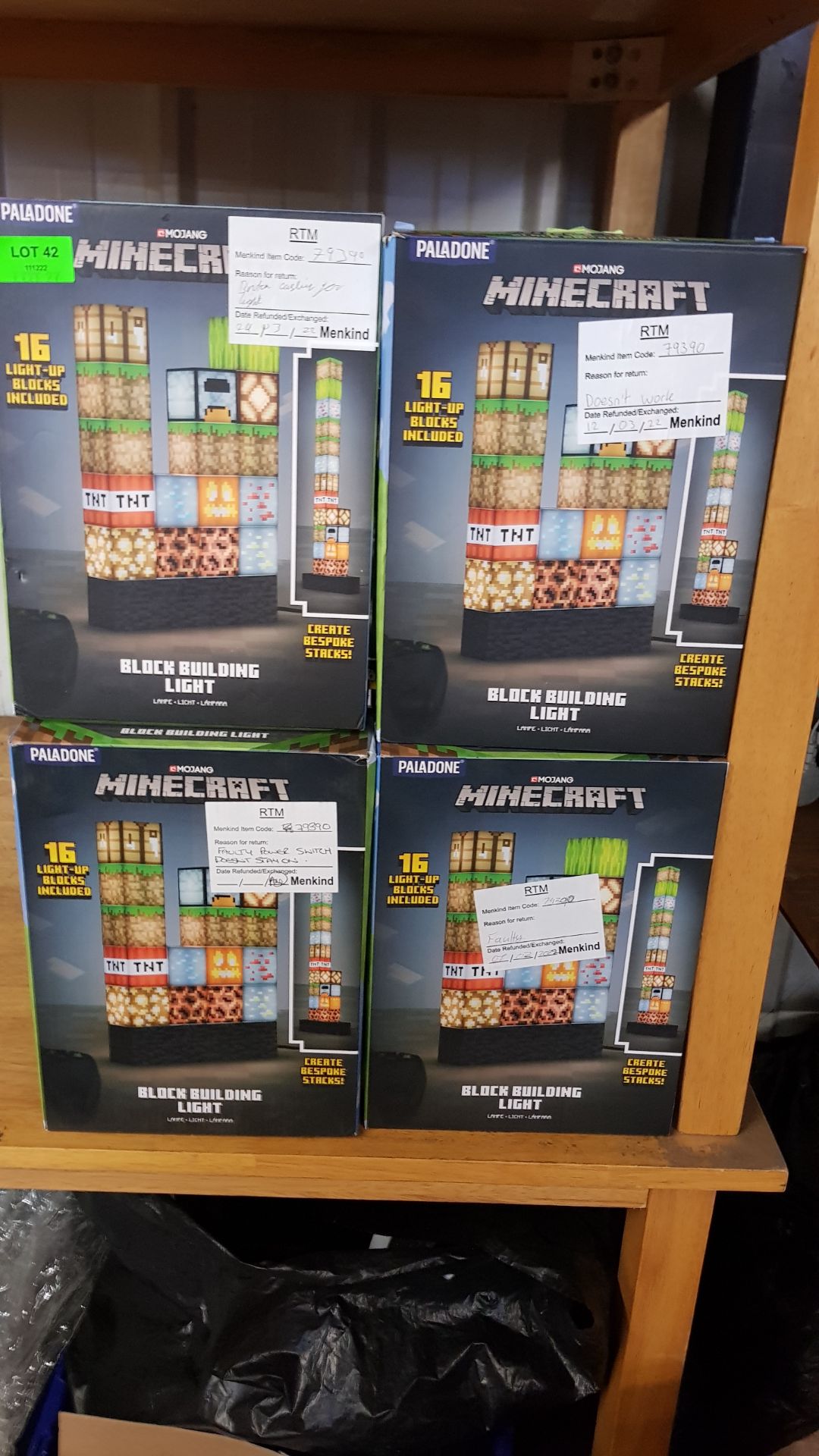 (42/R9) Lot RRP £152. 4x Minecraft Block Building Lights RRP £38 Each. (All Units Have Return To... - Image 4 of 5