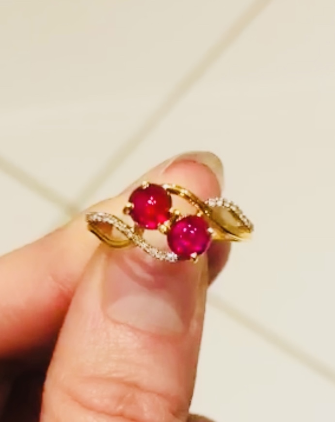 Beautiful Natural Unheated/untreated Burma Ruby With Diamonds & 18kGold - Image 5 of 11